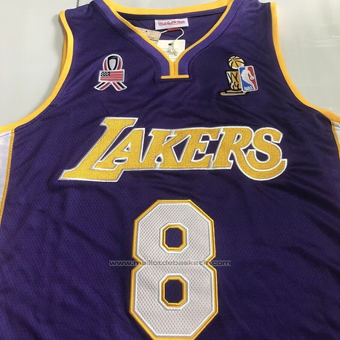 Maillot Los Angeles Lakers Kobe Bryant #8 Mitchell & Ness 2001-02 Volet